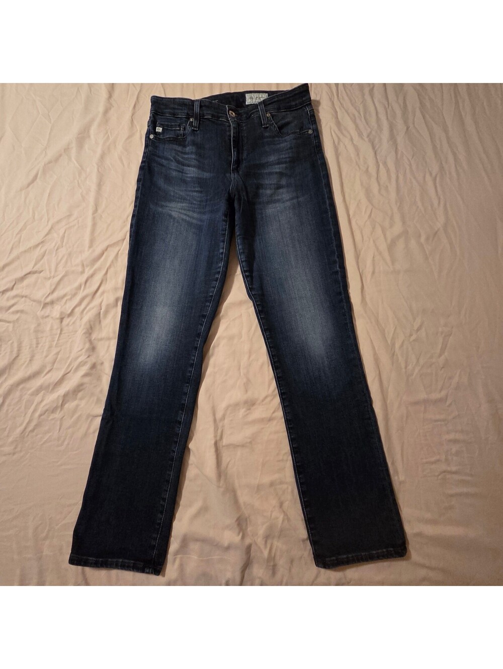 AG Jeans Mari High-Rise Slim Straight Dark Wash Jeans Size 30